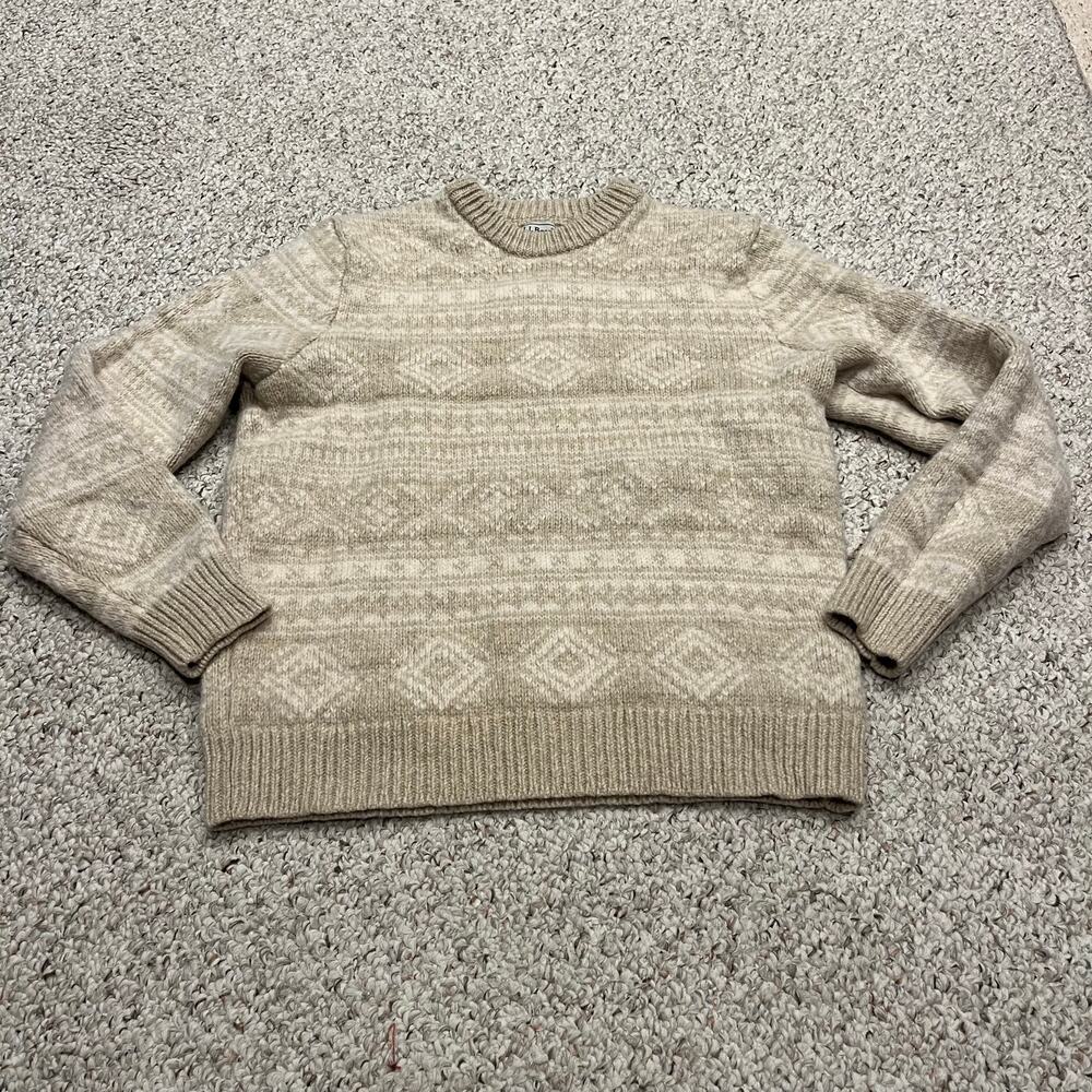LL Bean Classic Ragg Wool Sweater Fair Isle Crewneck XL Preppy Cozy Casual